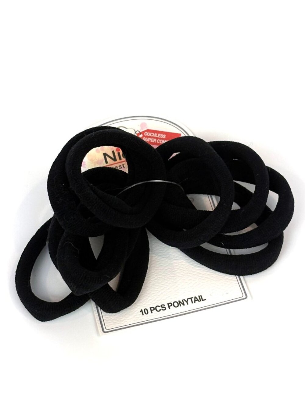 Nicole Purest Essence Ouchless Comfort 10 pieces Black Hair Ties Ponytails. New - Picture 3 of 5
